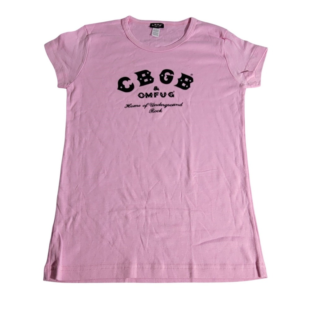 CBGB OMFUG Home of Underground Rock Pink Graphic Tee Shirt Large USA Made